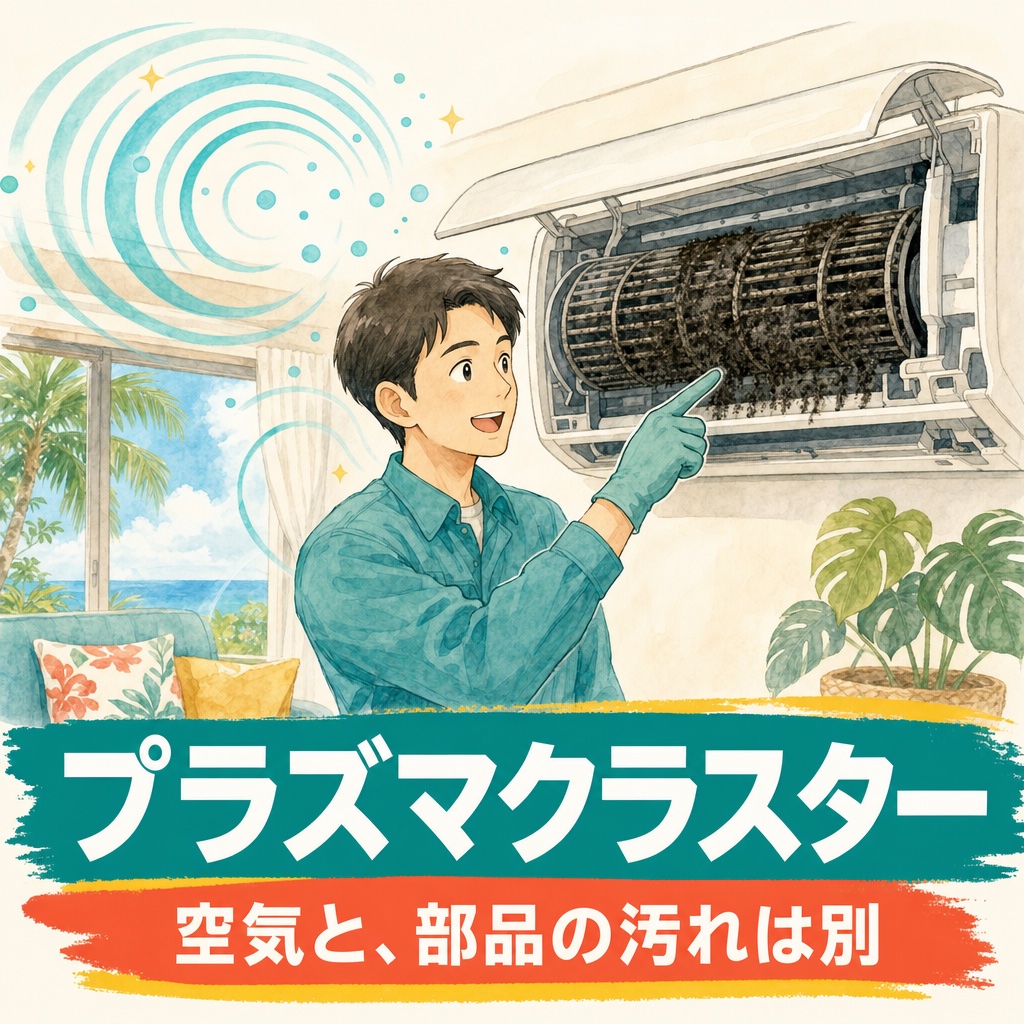 シャープのエアコンのプラズマクラスターと内部クリーニングの関係を解説(住まい119・沖縄)