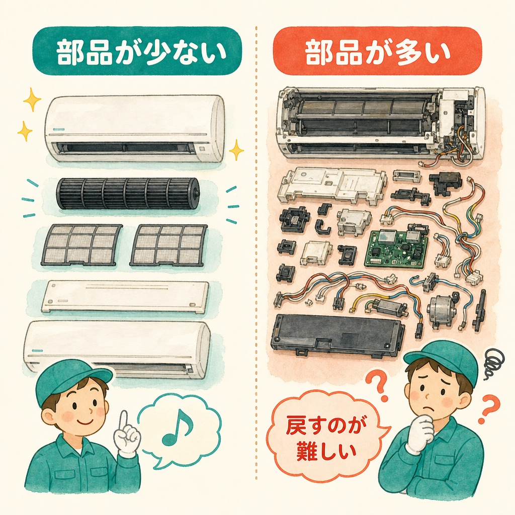工程が多いほど組み戻しのミスの余地が増えることを示す図